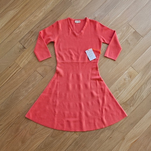 EGG New York Aubrey Sweater Girls Dress - Coral - Size 10Y NWT - Picture 2 of 5